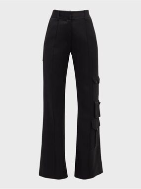Smythe Black Wide-Leg Cargo Pocket Trousers